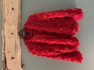 Karen Millen Crinkle Rosette Woven Bomber Jacket